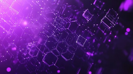 Obraz premium Dark Violet Hexagonal Technology Abstract Vector Background