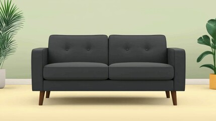 Fototapeta premium Modern living room sofa home interior furniture design minimalist environment
