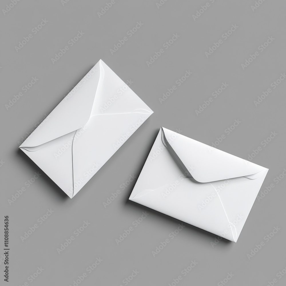 Poster modern two envelope on gray background.