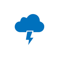 Cloud lightning icon Thin line illustration set