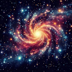 Obraz premium 103 Galaxy with Stars (Luminogram & Pixel Art) A pixel art galax