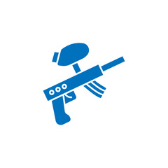 Paintball gun icon Thin line illustration set