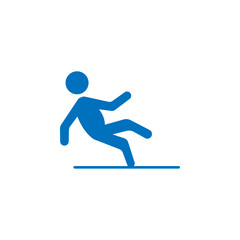 Fototapeta premium Slippery floor icon Thin line illustration set
