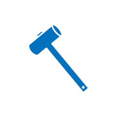 Wooden mallet icon Thin line illustration set