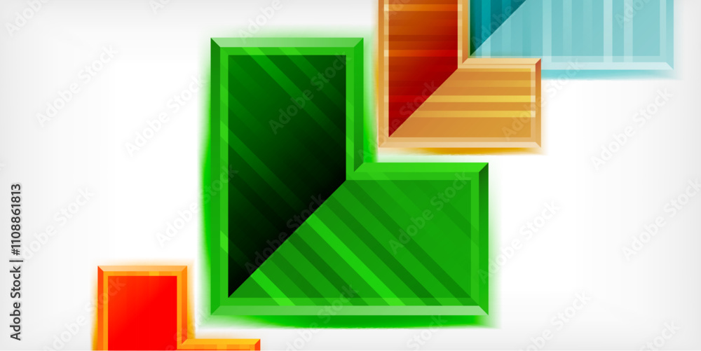 Poster Arrow symbols created with 3d effects and line texture geometric abstract background