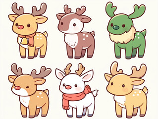 Fototapeta premium Adorable Christmas Reindeer Illustration