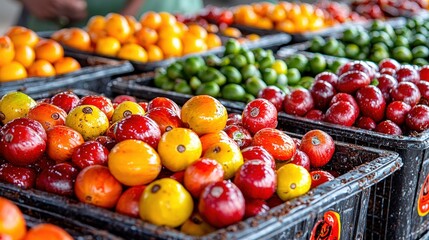 Colorful Coffee Cherries Harvest  Farm Fresh Brazilian Beans