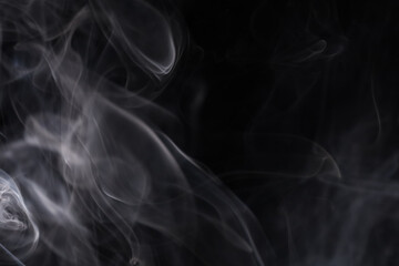 White smoke on a dark background, abstract, silver fog, minimalism, perfect shapes