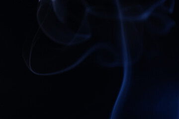 Blue minimalistic background, smoke on a dark background, colourful abstract, line of light, perfect light