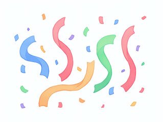 Obraz premium Colorful Confetti and Ribbons Graphic Design