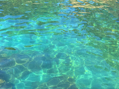 Sea clear water green emerald watercolor 