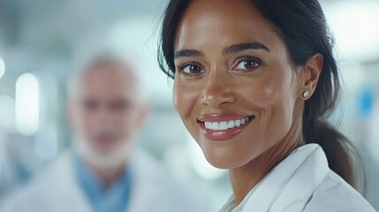 Fototapeta premium Confident Smiling Doctor Healthcare Professional Woman Portrait