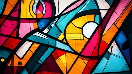 Fototapeta premium light, design, illustration, wallpaper, pattern, color, colorful, texture, triangle, art, vector, geometric, motion, red, orange, decoration, bright, backdrop, shape, rainbow, blue, night, explosion, 