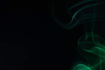 Green and white lines, green smoke on the dark background, colourful abstract, green fog, minimalism, line of light, bright surface
