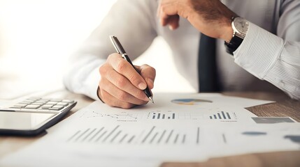 Professional Financial Expert Reviewing Wealth Management Strategies and Analyzing Portfolio Performance Insights