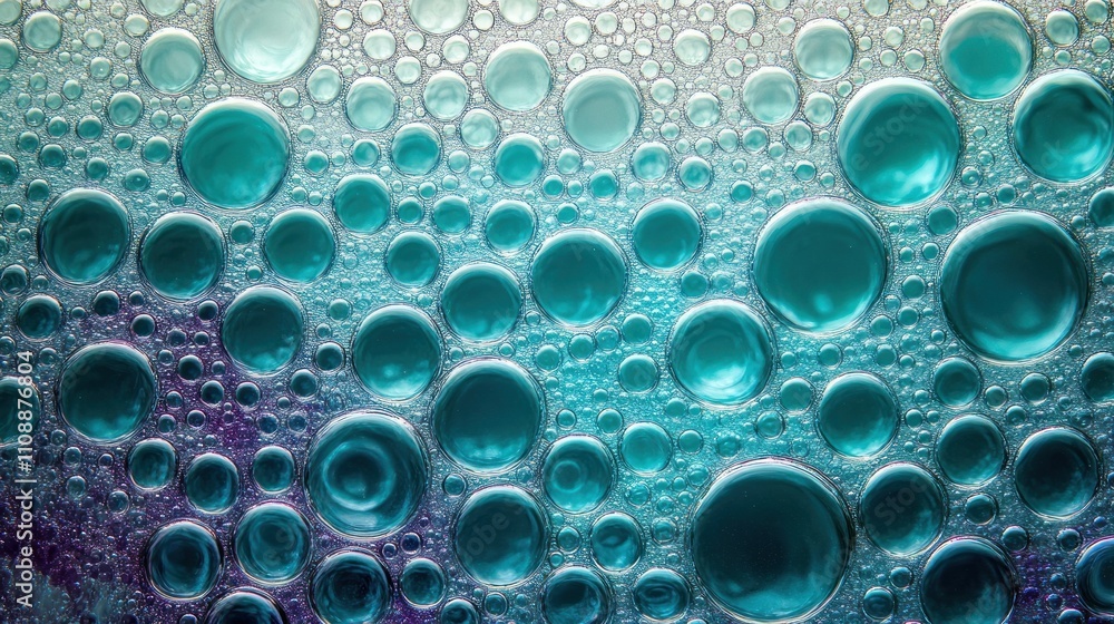 Poster abstract teal bubbles gradient background pattern