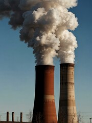 Smokestacks emitting pollution.