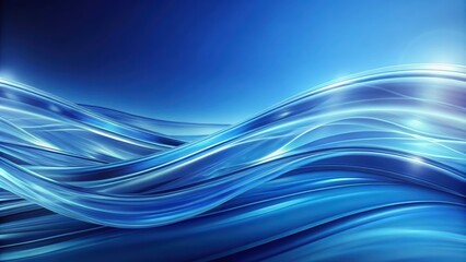 Fototapeta premium Abstract blue background with flowing waves, blue, abstract, background, waves, texture, design, pattern, wallpaper, smooth
