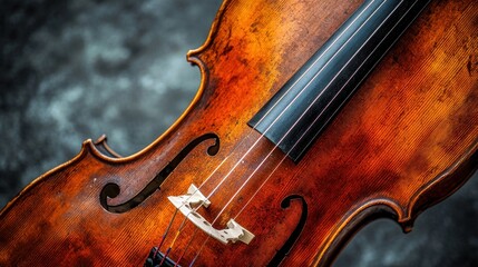 Fototapeta premium Close-up of a Vintage Cello, Rich in Detail and Warm Tones