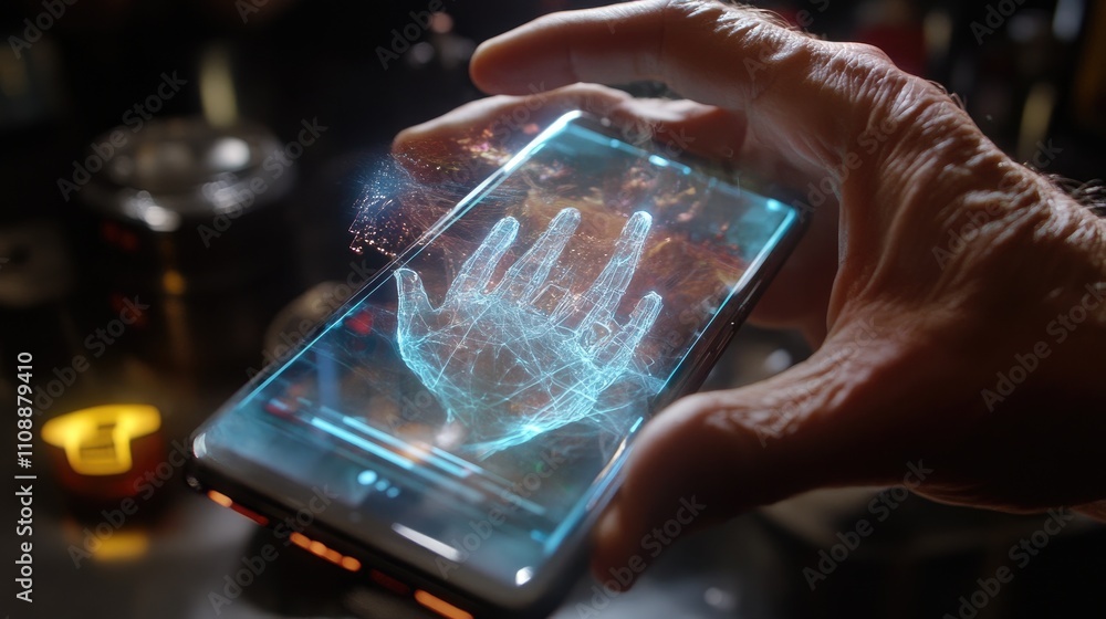 Poster advanced technology gesture recognition display on smartphone screen
