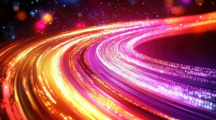 Obraz premium Vibrant, swirling light trails creating a dynamic visual effect 