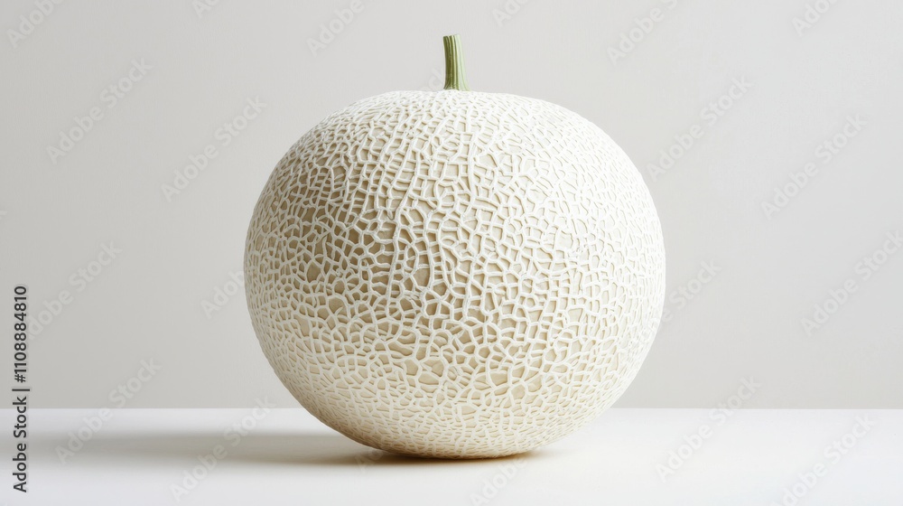 Poster a unique white melon with a textured surface sits against a neutral background, showcasing its disti