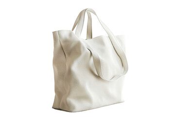 Obraz premium Stylish white tote bag made from textured material ideal for daily use and shopping in urban environments