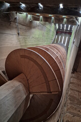 Archimedes' screw of water pumping historic windmill Doris Mooltsje, Oudega, Sudwest-Fryslan, Friesland, Netherlands