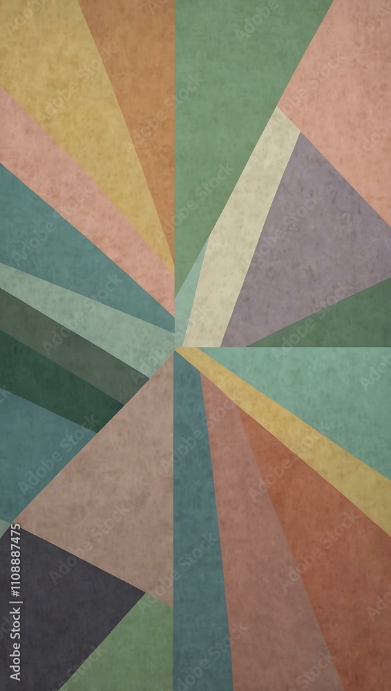 Poster soft pastel abstract geometric design with a relaxing color palette.
