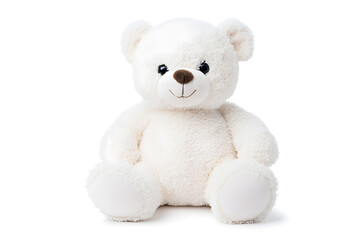 Obraz premium White teddy bear toy, isolated on white background