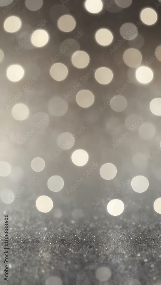 Poster soft white and silver bokeh background with subtle light reflections for an elegant look.