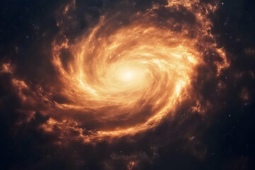 Fototapeta premium Cosmic Swirl: Fiery Nebula in Deep Space 