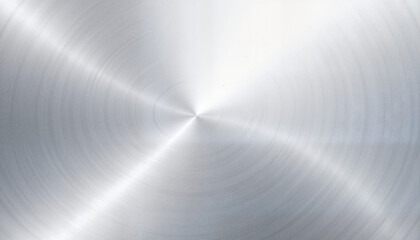 Abstract silver metal texture with smooth circular patterns, suitable for copy space
