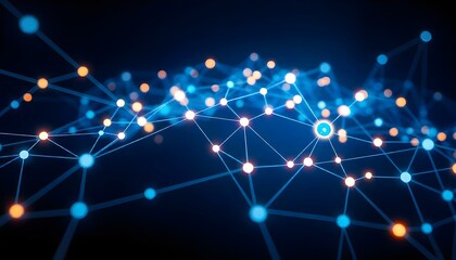 Obraz premium A blue digital network of interconnected lines representing global networking
