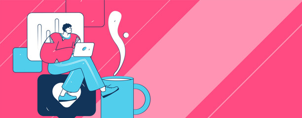 Communicate with consultants flat vector character concept operation hand drawn illustration
