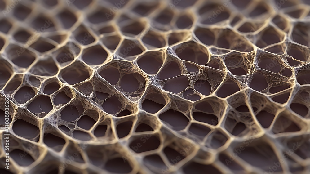 Poster intricate network of interconnected honeycomb cells