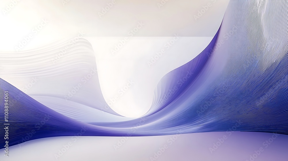 Poster abstract blue and white background with curved lines and a light effect creating a glass texture. a 