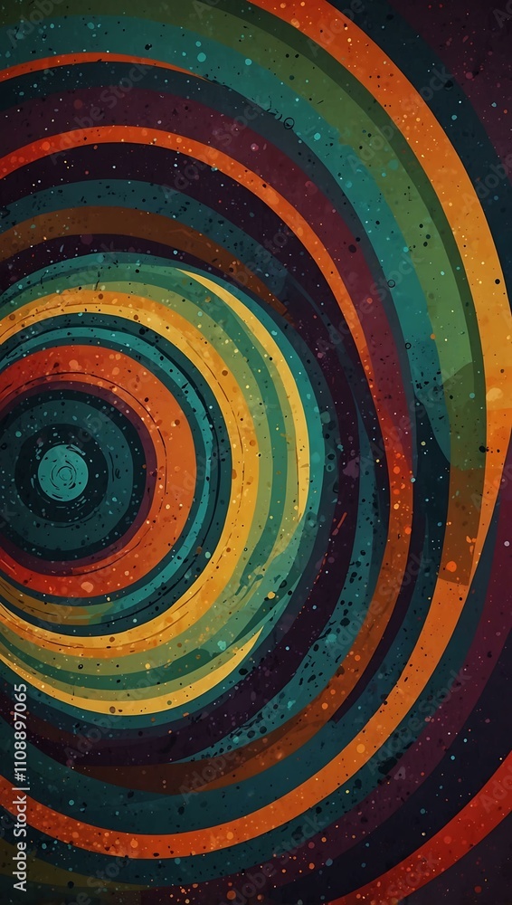 Poster spiral circle background with concentric patterns for creative work.