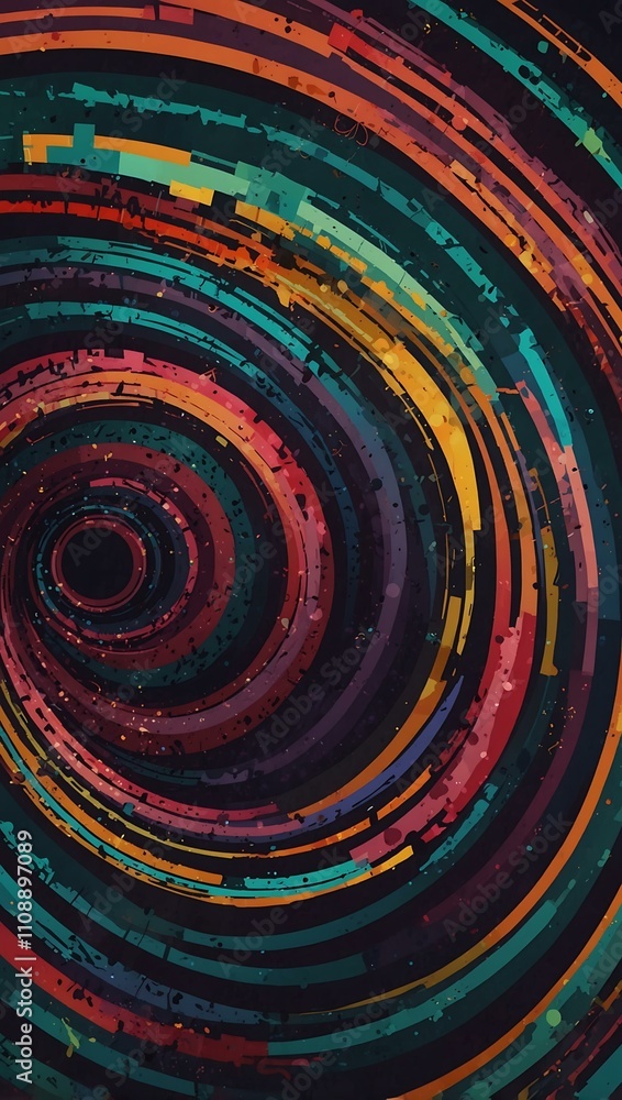 Poster spiral circle background with concentric patterns for creative work.