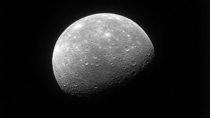 Dramatic High Resolution Moon Surface Image  Cratered Lunar Landscape  Celestial Body  Spa