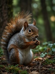 Obraz premium Squirrels in the forest.