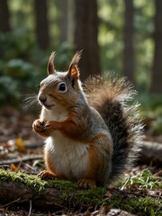 Obraz premium Squirrels in the forest.