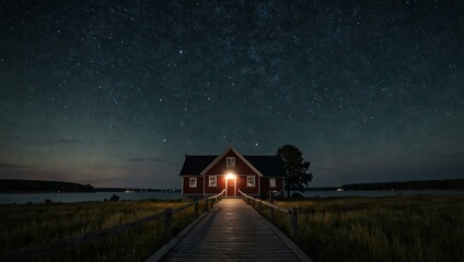 Starry night long exposure in Sweden.