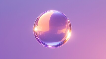 Glowing crystal ball suspended in a soft purple atmosphere during twilight