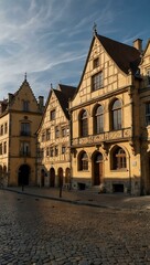Obraz premium Street view in Metz, France, with classic French buildings.