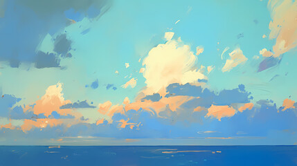 oil paint style clouds