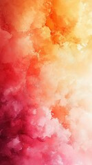 Obraz premium A vibrant watercolor background with fiery orange and red clouds, evoking a sense of heat and burning energy