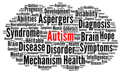 Obraz premium Autism word cloud concept illustration 