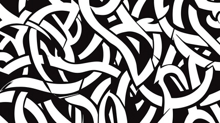 Fototapeta premium Abstract Black And White Graffiti Style Art