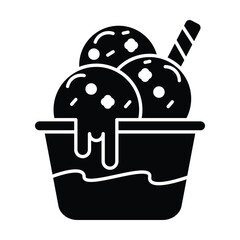 ice cream icon vector on white background